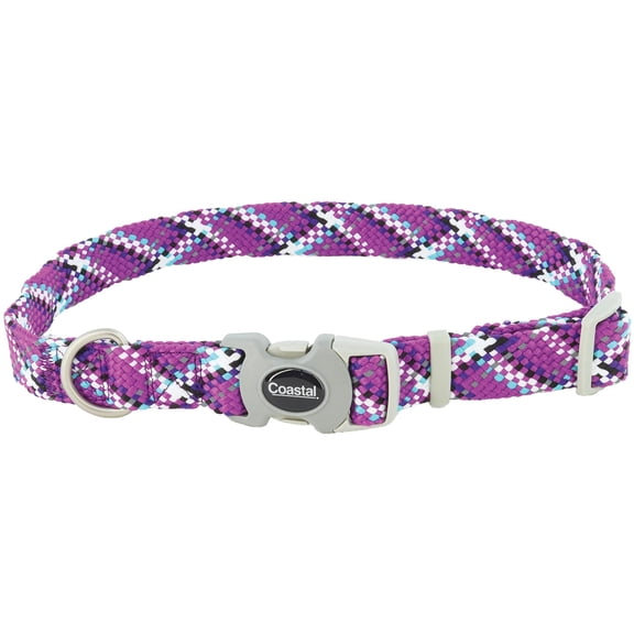 Pro: Active Woven Reflective Dog Collar - Violet Purple - Small 5/8" - Adjustable 8-12" Neck, Lightweight & Breathable, Pet Safety Reflective Strips