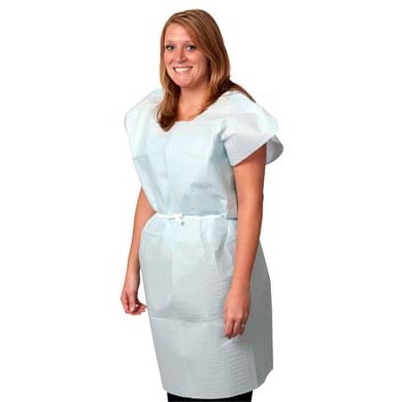 Pro Advantage Exam Gown Tissue/Poly/Tissue 30"x 42" - 50/Cs - Blue