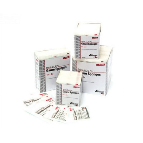 Pro Advantage Gauze Sponges, Sterile - 4 in x 4 in, 8 ply, 25/Tray