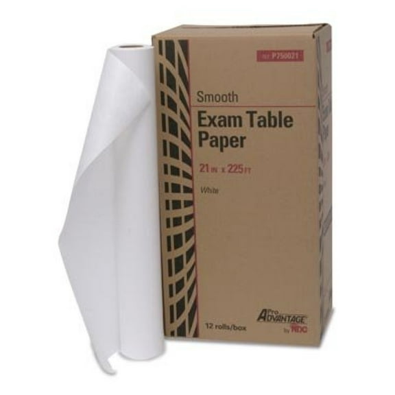 Pro Advantage P750021 Exam Table Paper, 21" x 225', White, Smooth (Pack of 12)