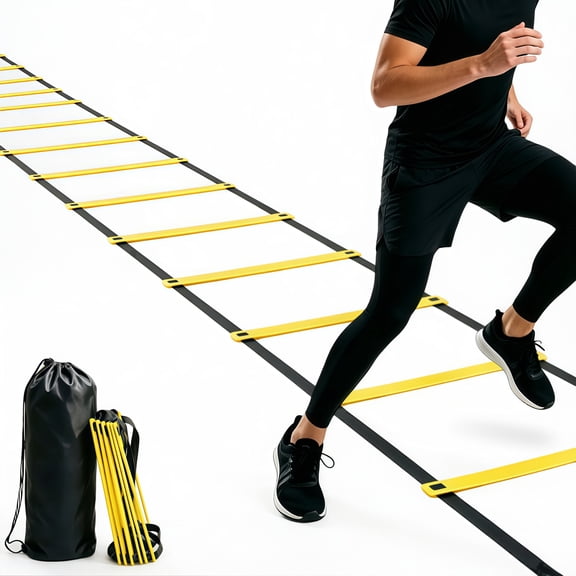 22 FT Agility Ladder, 14 Rung Adjustable Speed Training Ladder with Carry Bag, Portable Fitness Feet Training Equipment for Soccer, Football, Basketball, Indoor Outdoor