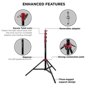 Flashpoint Pro Air-Cushioned Heavy-Duty Light Stand Red, 9.5