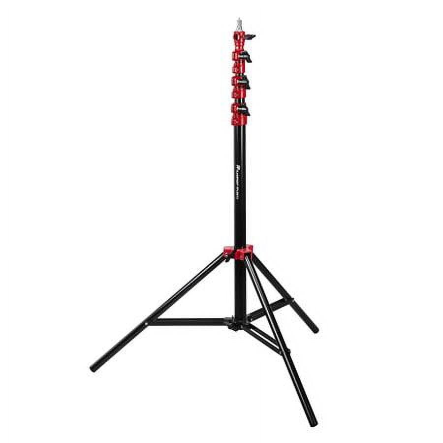 Pro Air-Cushioned Heavy-Duty Photography Light Stand, Black and Red, 9.5'