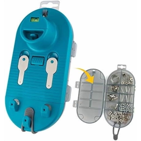Pro, All-in-One Picture Hanging Kit - Picture Leveling and Hanging Tool - Hang Sawtooth/Wire Hangers - Wall Hanging Kit and Level Tool - Hardware Case with 85-Piece Hanging Essentials