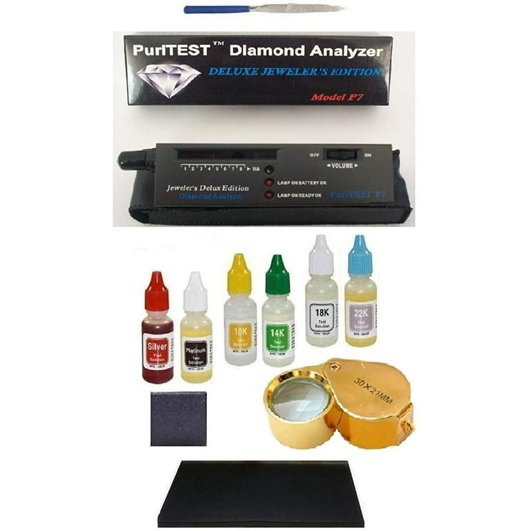 Pro Appraisal Kit & Scrap Jewelry Organizer Gold/Silver Tester, Diamond  Testing Machine, Needle File 
