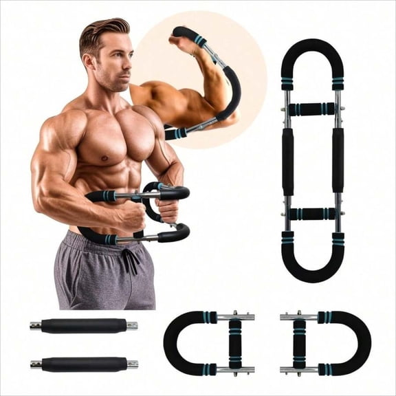 Pro Arm Trainer, 40-100lb Adjustable Power Bar, Chest Shoulder Arm Workout Equipment, Portable Detachable Upper Body Fitness Machine For Home & Gym Best Gift For Fitness Enthusiasts