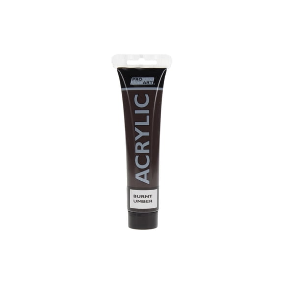 Pro Art Acrylic Paint 75ml Burnt Umber Lightfast Waterbased