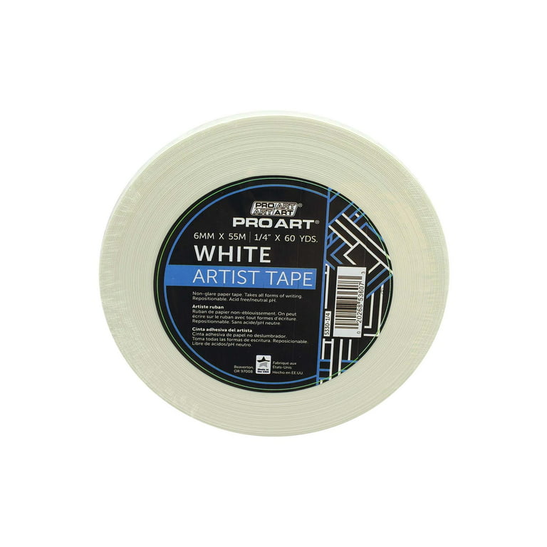 White Artist Tape 1/4x60 Yard Roll