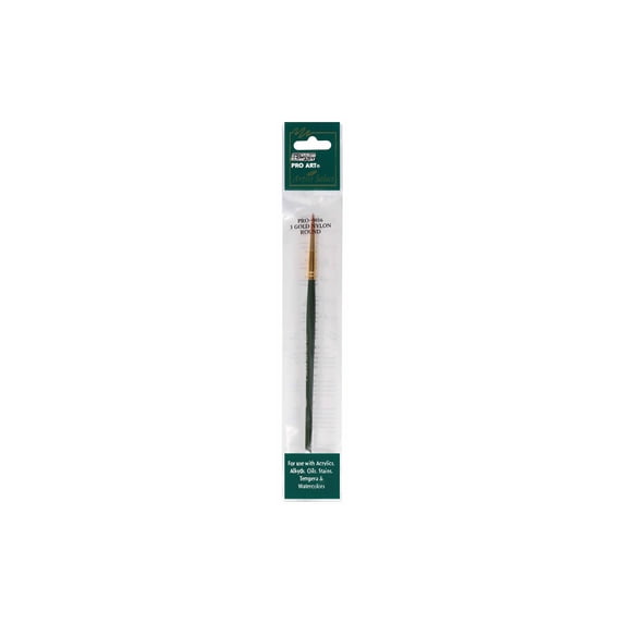 Pro Art Gold Nylon Round Artist Brush Size 3 for Multi-Media