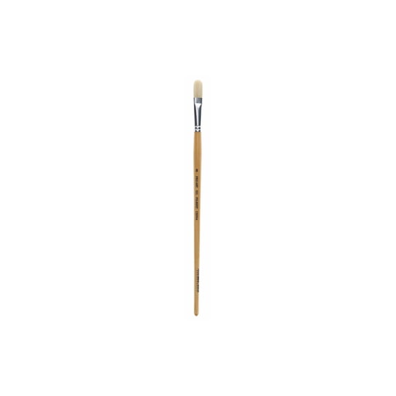 Pro Art White Hog Bristle Filbert Brush Size 8 for Oils and Acrylics