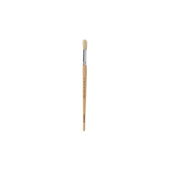 Pro Art White Hog Bristle Round Brush Size 12 for Oils and Acrylics