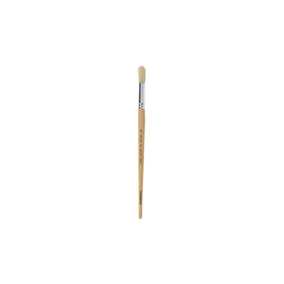 Pro Art White Hog Bristle Round Brush Size 12 for Oils and Acrylics