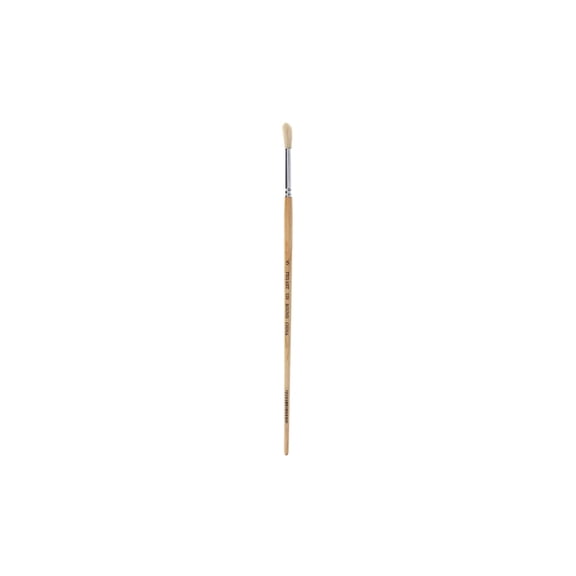 Pro Art White Hog Bristle Round Brush Size 5 for Oils and Acrylics