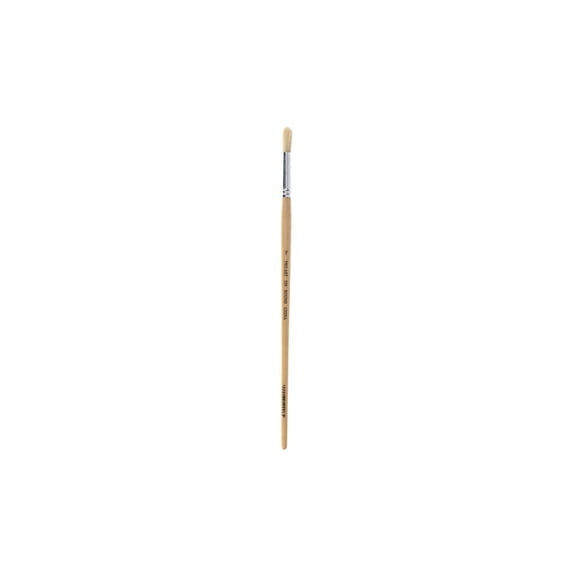 Pro Art White Hog Bristle Round Brush Size 7 for Oils and Acrylics