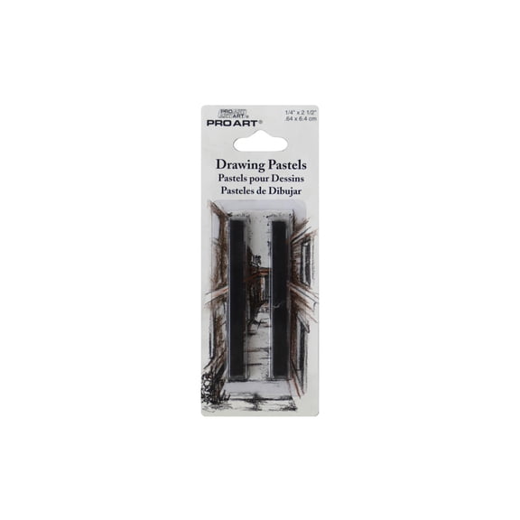 Pro Art Drawing Pastels HB Black Square 2 Pack