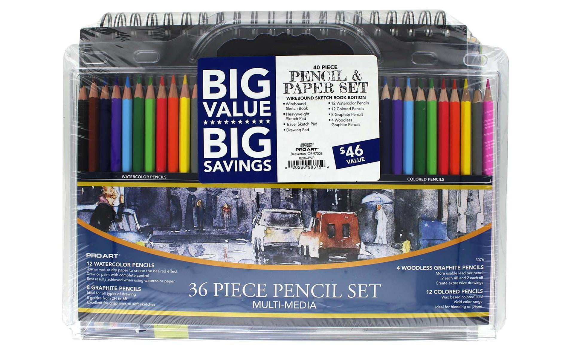 Pro Art Drawing Set Paper/Pencil Spiral Value Pack