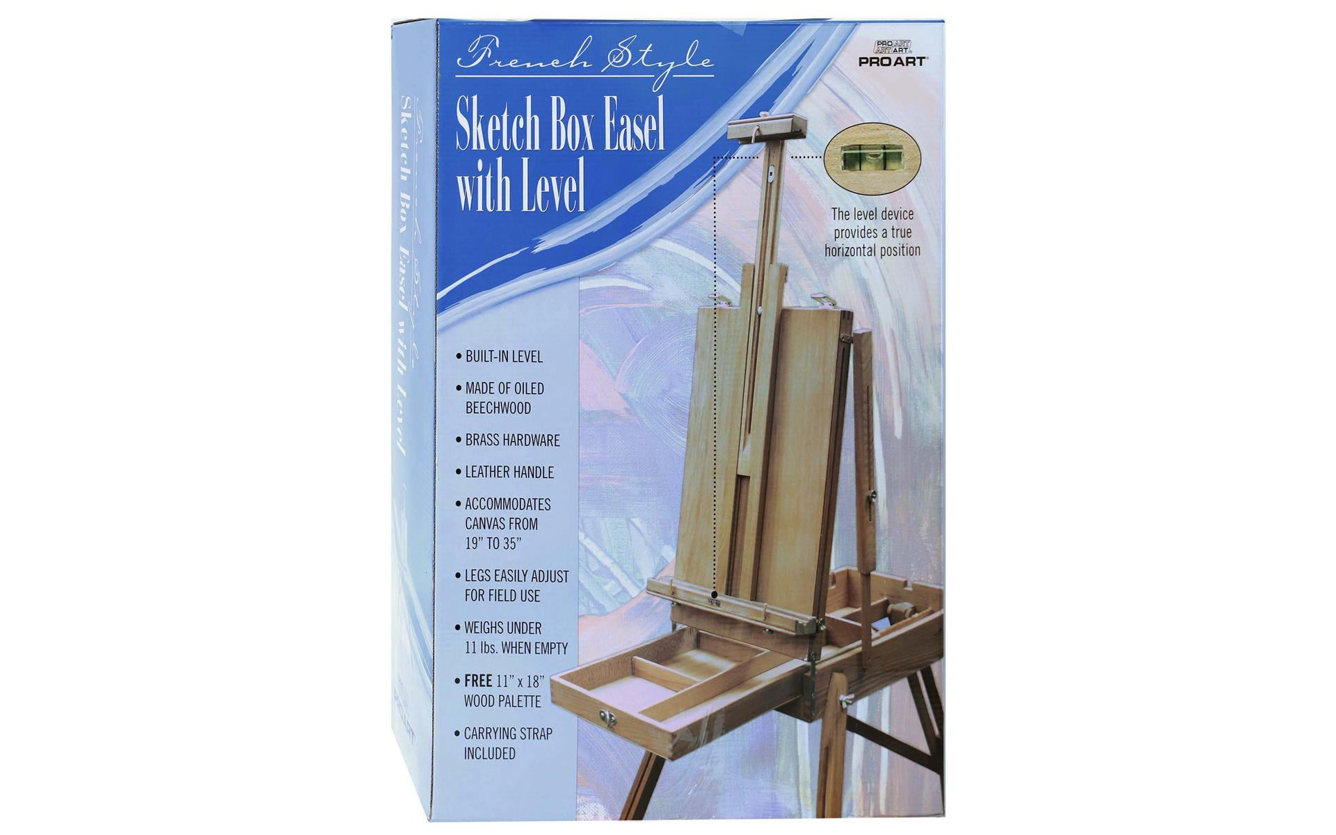 Falling in Art Light Weight French Style Field and Sketchebox Ease with Aluminum Tripod, Adjustable Beechwood Tripod Standing Easel with Drawer, Palet