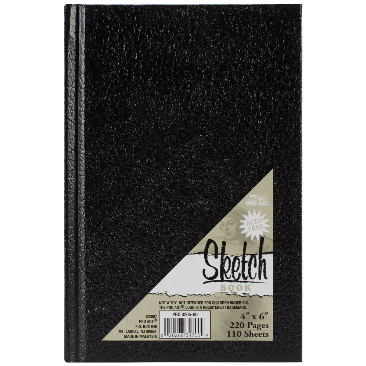 Pro Art Premier Sketch Book Travel 8x 6 Black 74lb Red 80 Sheets