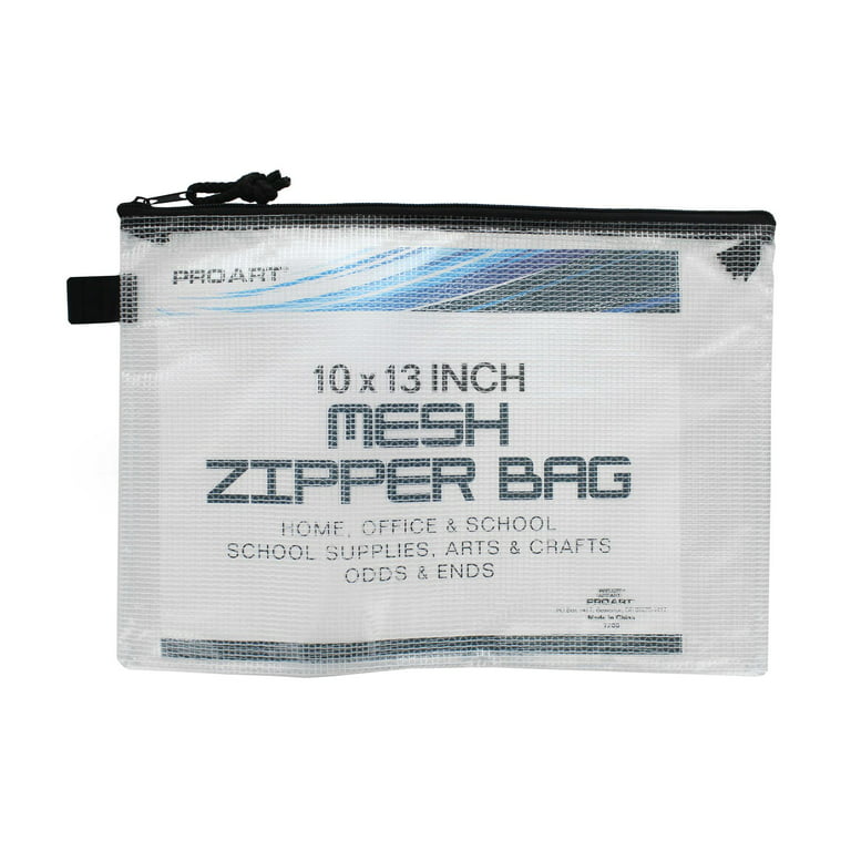 Pro Art Mesh & Vinyl Zipper Bag 10x13, Mesh Zipper Pouch Bags, Travel  Pouch, Mesh Pouches for Organization, Board Game Storage Bags, Mesh Pencil  Pouch, Zipper Bags 