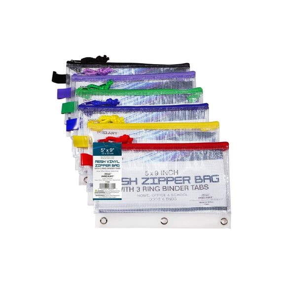 Pro Art Clear Mesh Vinyl Zipper Art Supply Bag 5x9 in