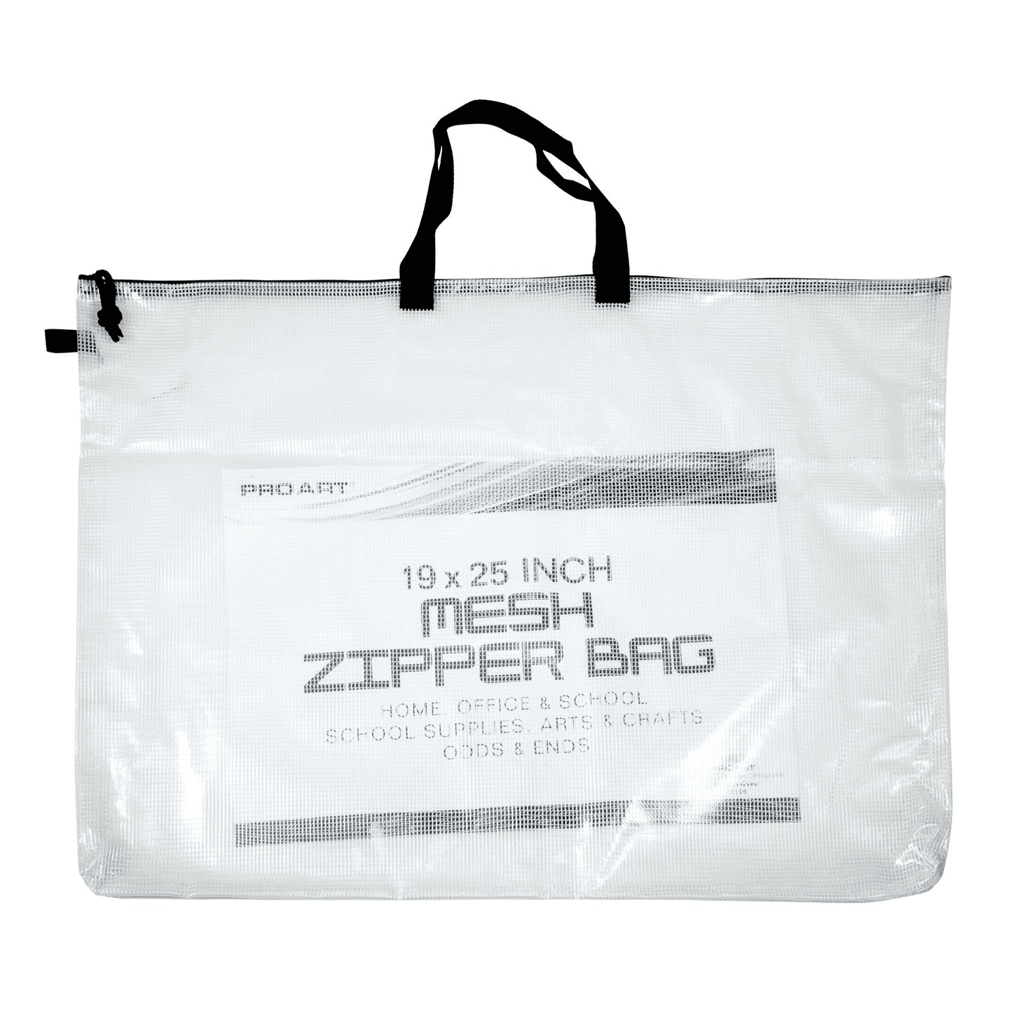 Pro Art Mesh Vinyl Zipper Bag, 6-inch x 15-inch, Transluscent