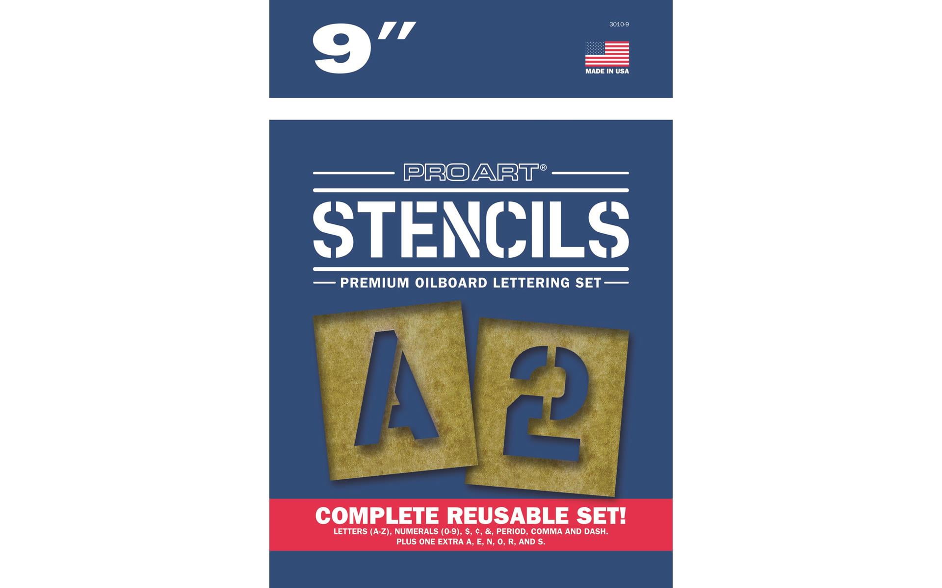 Pro Art Oil Board Stencil Set 9" for Painting on Wood, Canvas, Paper