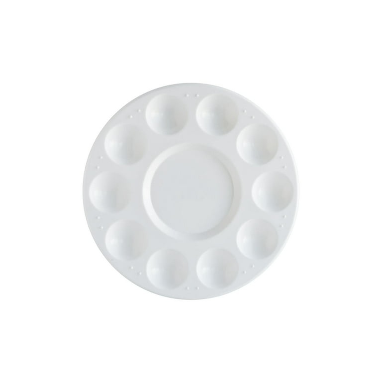 Round Plastic Paint Trays for Classroom, White, 10/Pack