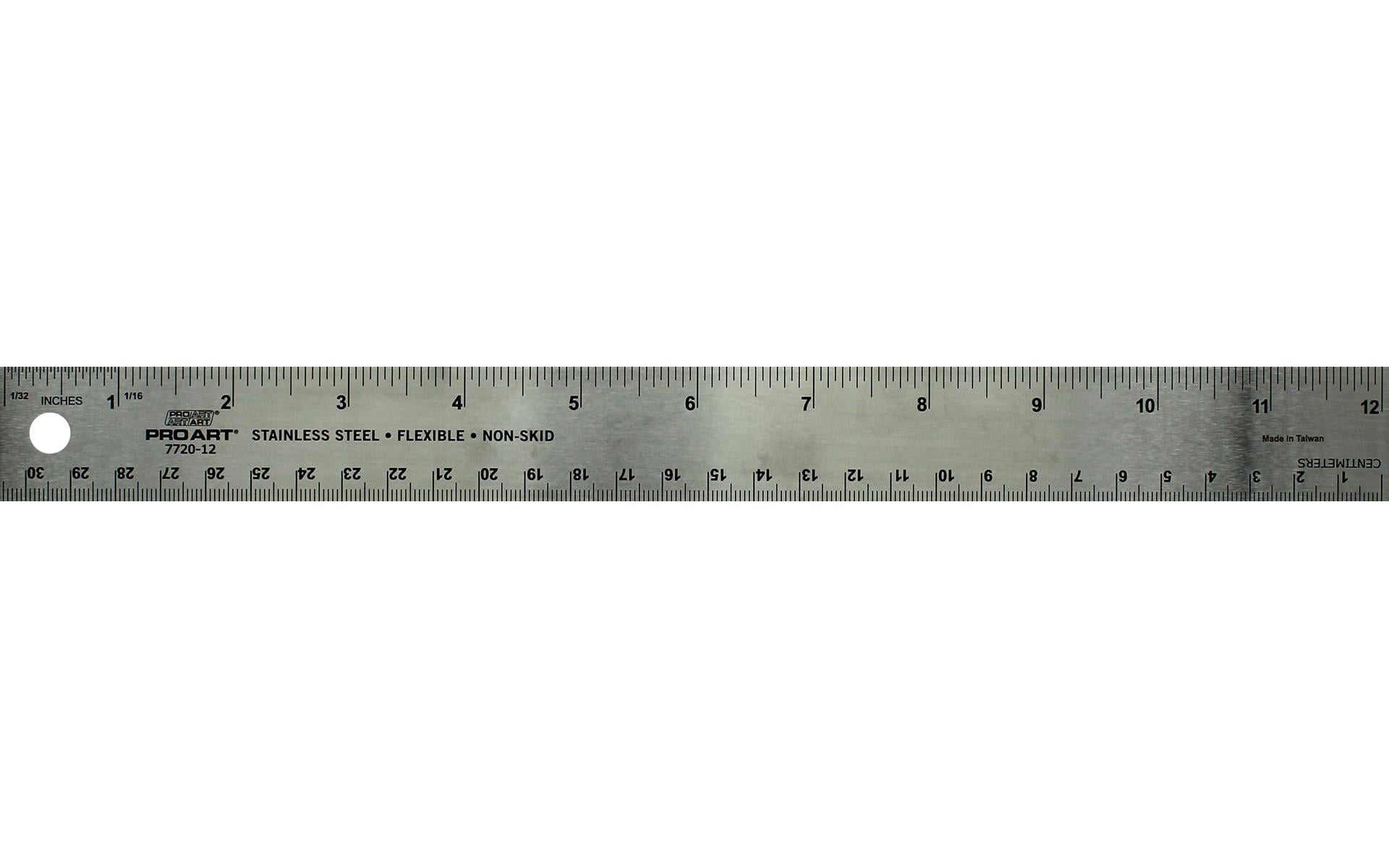 PRO-ART Pro Art 12" Stainless Steel Metal Ruler, 12 Inch Imperial and Metric Measuring Tool for Office, Drafting, Drawing, School, Students, Architecture, Crafts, DIY Projects