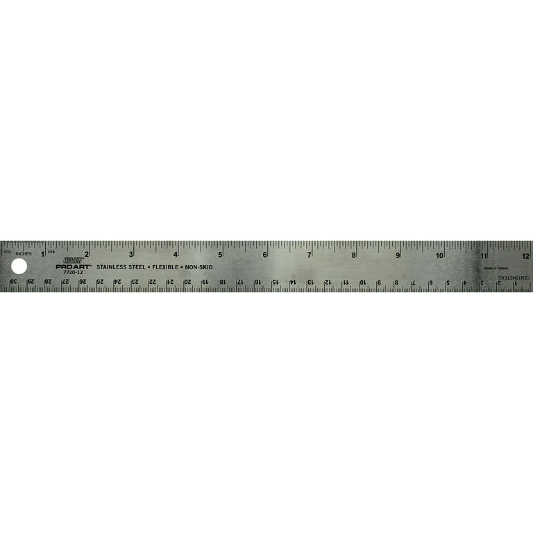 12 Inch Stainless Steel Metal Ruler - The Compleat Sculptor