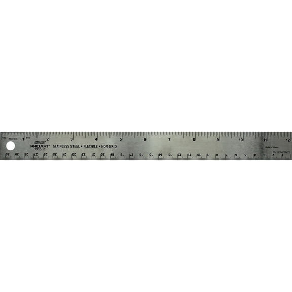 Pro Art Stainless Steel Ruler 12 in With Cork Backing