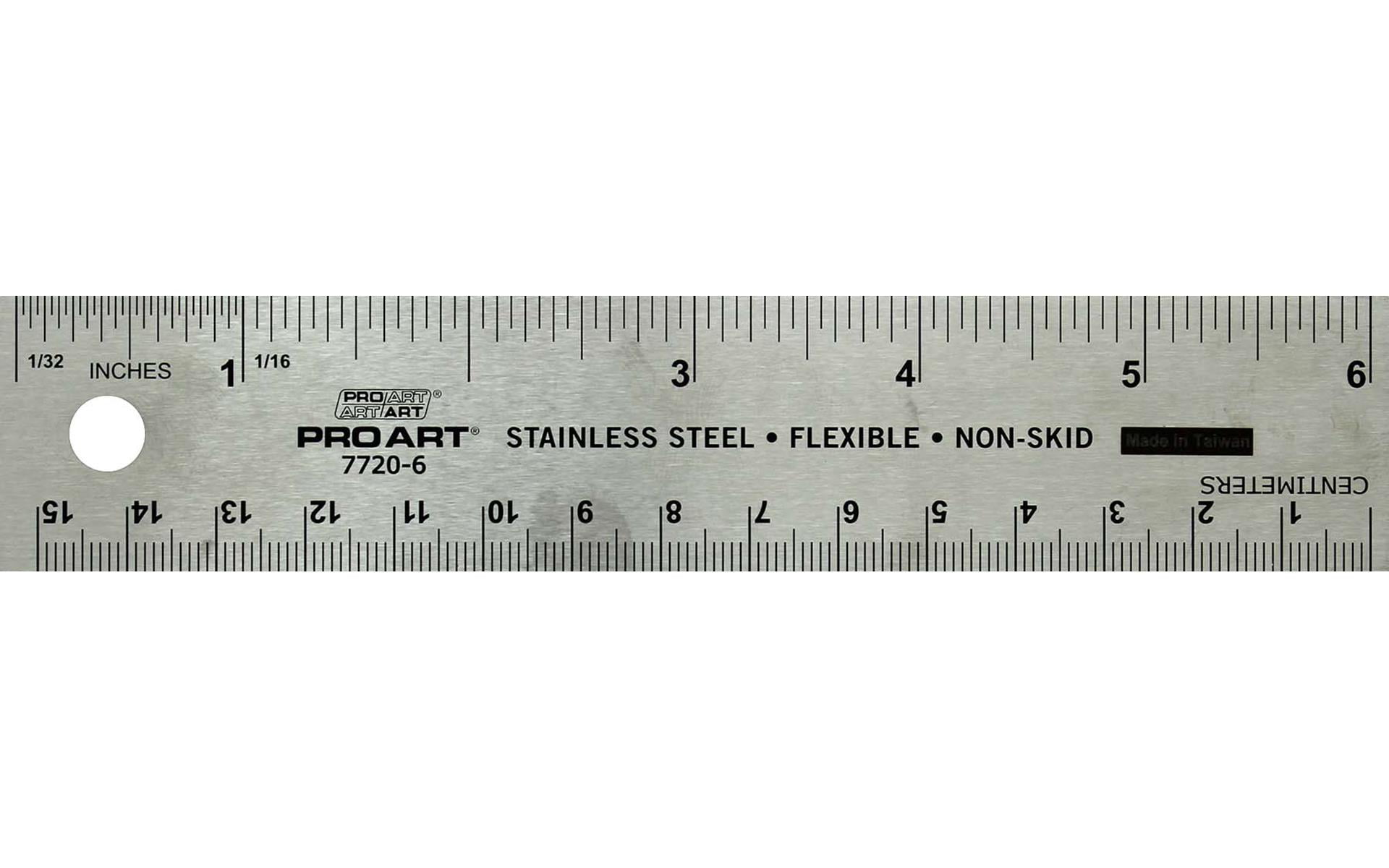 Buy VINCA SSRA-06 Stainless Steel Office Drawing Ruler 0-6 Inch 0