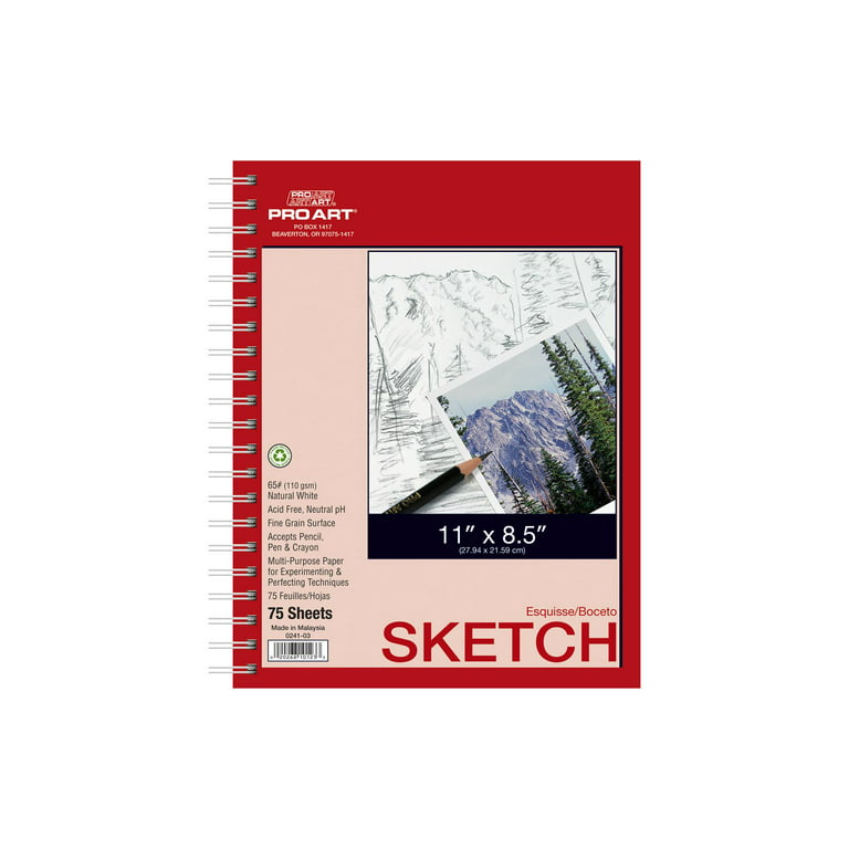 Pro Art 8-1/2-Inch by 11-Inch Sketch Paper Pad, 75 Sheets