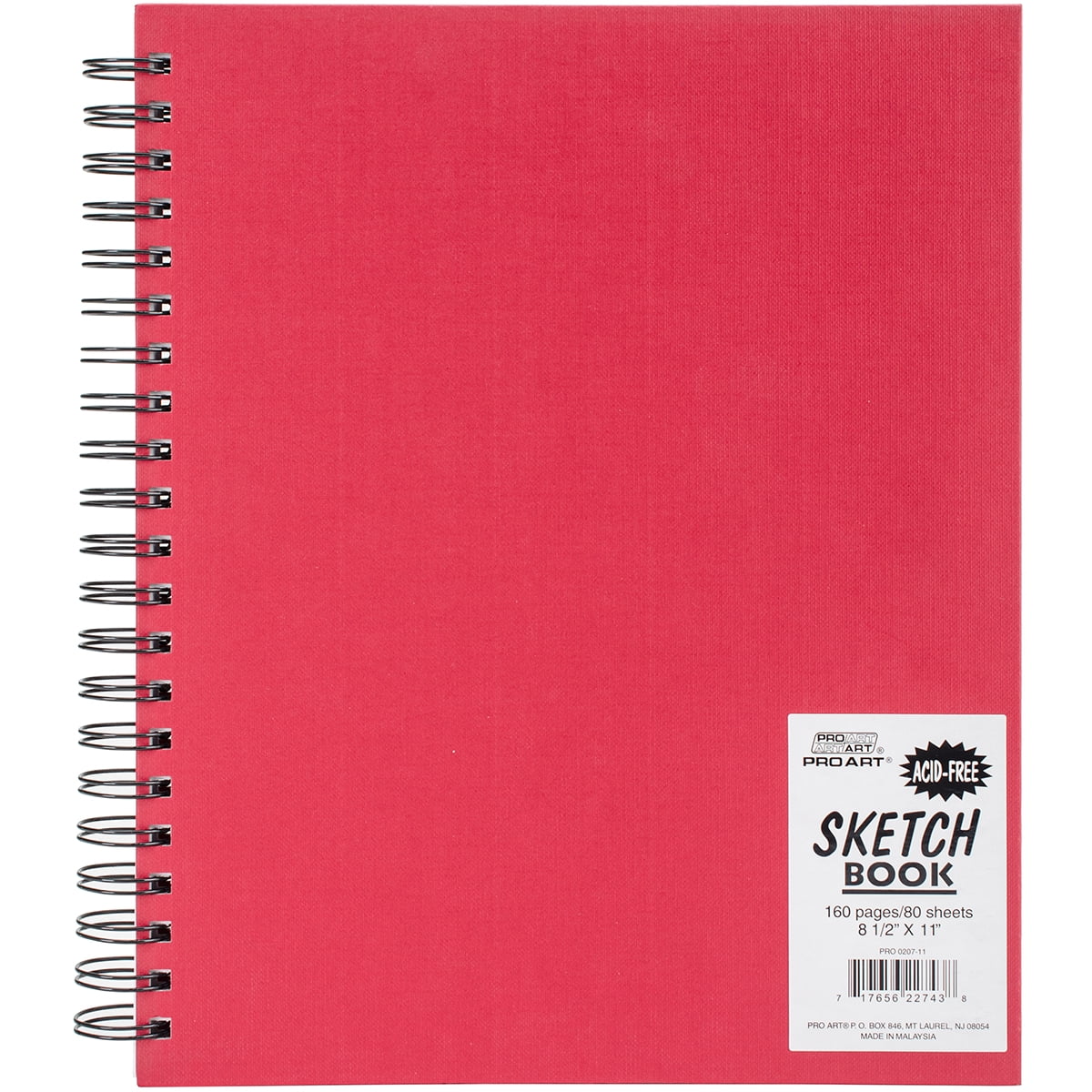 Pro Art Spiral-Bound Sketchbook 8.5X11 160 Sheets-Red, Pk 1, Pro-Art 