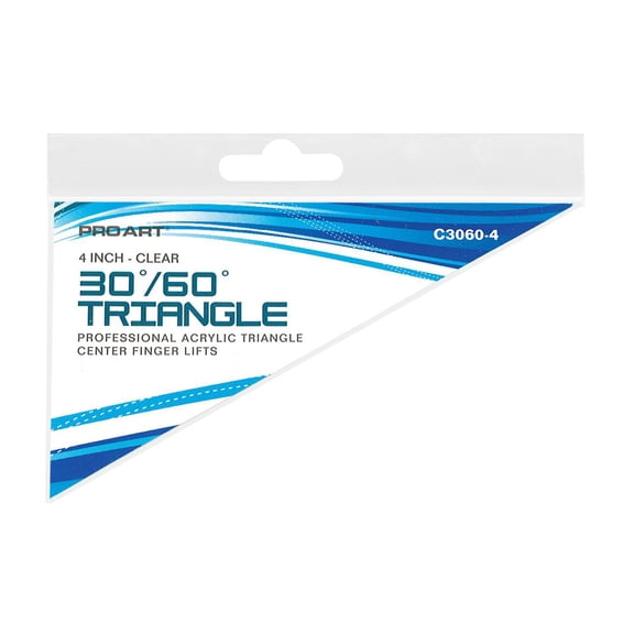 Pro Art Triangle 4" W/Finger Lift 30/60 Clear