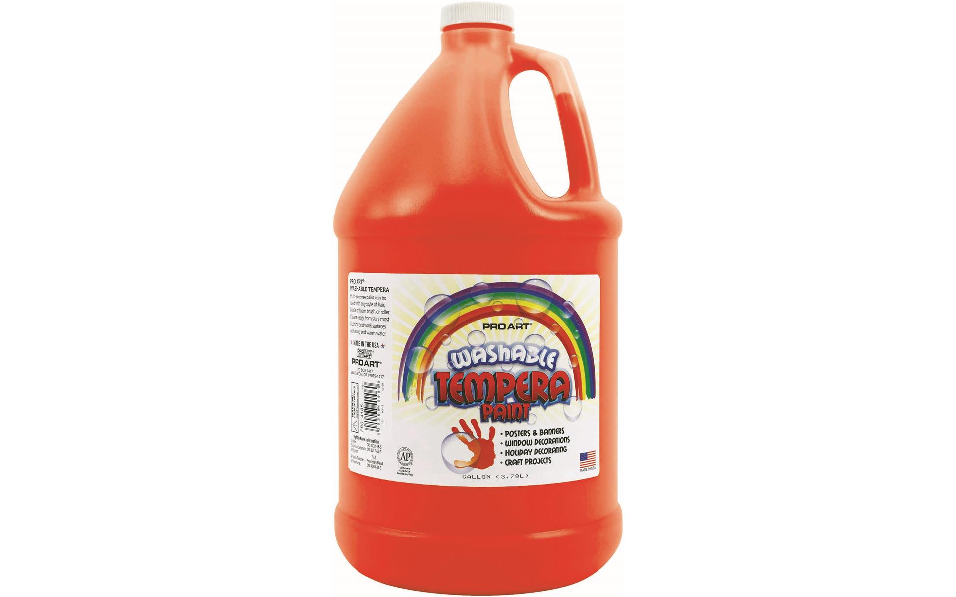 Pro Art Washable Tempera Paint Gallon Orange