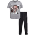 thumbnail image 1 of Pro Athlete Boys' Active Pants Set - 2 Piece Performance T-Shirt and Tricot Jogger Sweatpants - Sports Outfit for Boys (8-16), 1 of 7