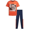 thumbnail image 1 of Pro Athlete Boys' Active Pants Set - 2 Piece Performance T-Shirt and Tricot Jogger Sweatpants - Sports Outfit for Boys (8-16), 1 of 7