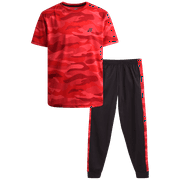 Pro Athlete Boys' Active Pants Set - 2 Piece Performance T-Shirt and Tricot Jogger Sweatpants - Sports Outfit for Boys (8-16)