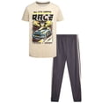 thumbnail image 1 of Pro Athlete Boys' Active Pants Set - 2 Piece Performance T-Shirt and Tricot Jogger Sweatpants - Sports Outfit for Boys (8-16), 1 of 7