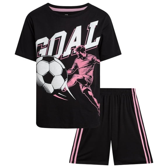 Pro Athlete Boys Shorts Set - 2 Piece Athletic Performance T-Shirt and Gym Shorts Activewear Set