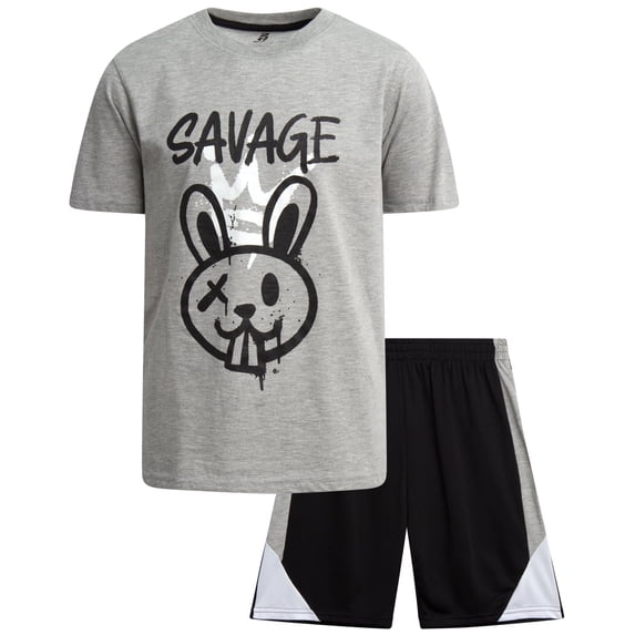 Pro Athlete Boys Shorts Set Athletic Performance Short Sleeve T-Shirt & Gym Shorts 2 Piece