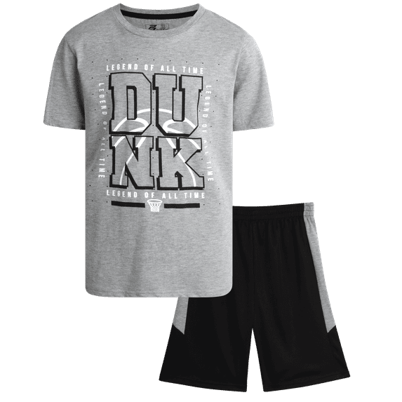 Pro Athlete Boys Shorts Set - 2 Piece Athletic Performance T-Shirt and Gym Shorts Activewear Set
