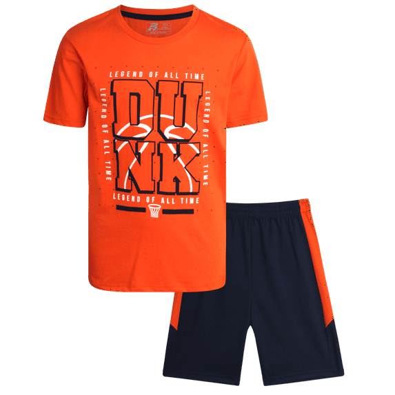 Pro Athlete Boys' Active Shorts Set - 2 Piece Perfomance T-Shirt and Gym Shorts (8-16)
