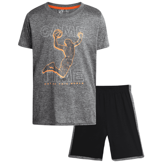 Pro Athlete Boys' Active Shorts Set - 2 Piece Perfomance T-Shirt and Gym Shorts (8-16)