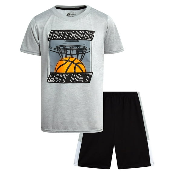 Pro Athlete Boys Shorts Set - 2 Piece Athletic Performance T-Shirt and Gym Shorts Activewear Set
