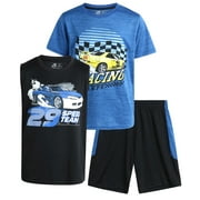 Pro Athlete Boys’ Active Shorts Set – 3 Piece Dry Fit T-Shirt, Tank Top, and Basketball Shorts (8-16)