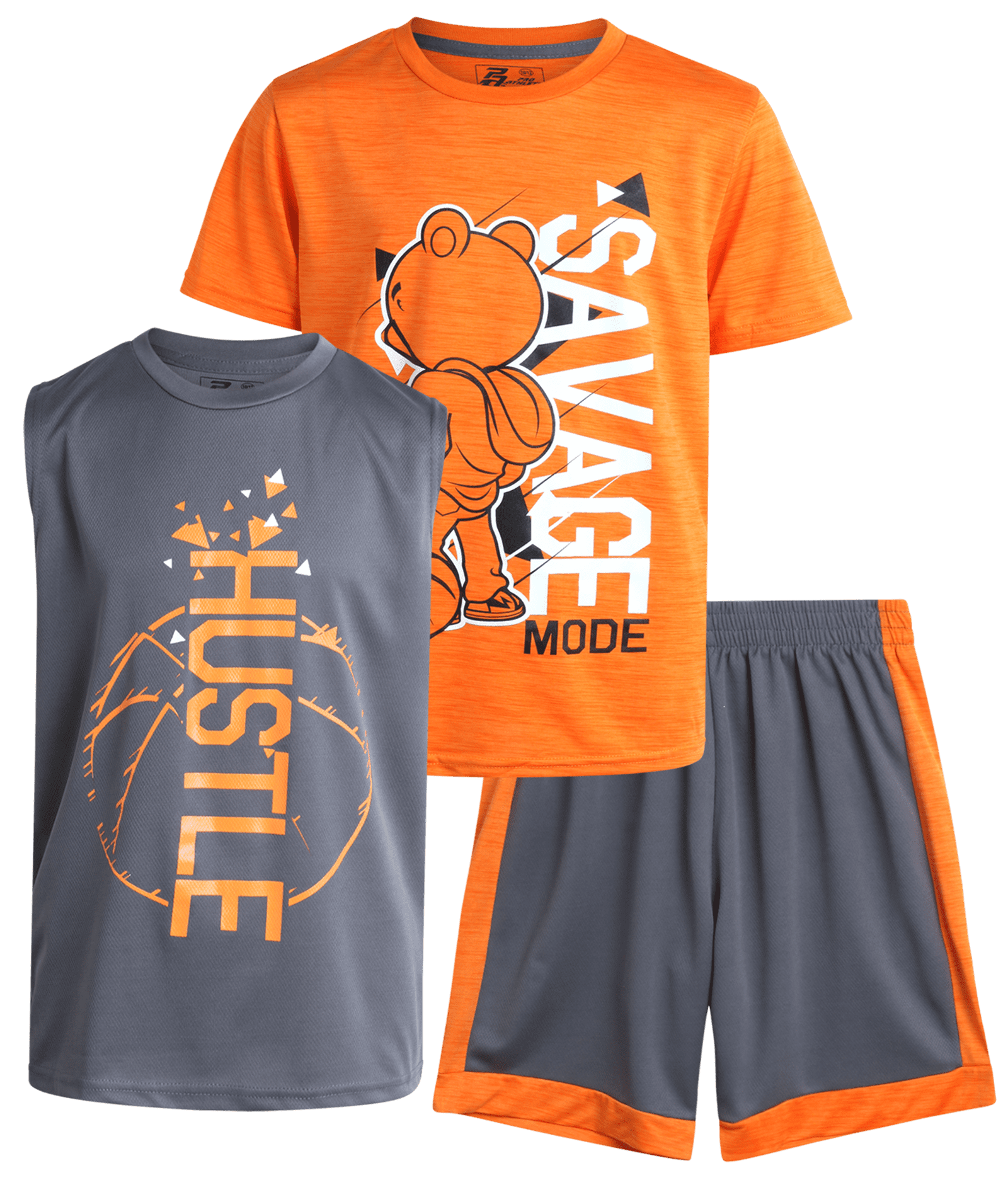 Pro Athlete Boys’ Active Shorts Set 3 Piece Dry Fit TShirt, Tank Top