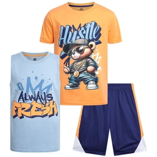 Pro Athlete Boys Active Shorts Set Boys Graphic Tee Tank Tops and Basketball Shorts Outfit Set