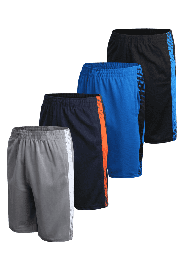 Boys Athletic Shorts - 4 Pack Quick Dry Mesh Basketball Gym Shorts for Boys (5-16)