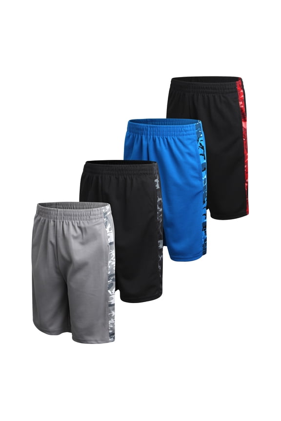 Boys Athletic Shorts - 4 Pack Quick Dry Mesh Basketball Gym Shorts for Boys (5-16)